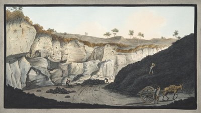Excavations of a Thick Stratum of Lava which Ran into the Sea during the Eruption of Mount Vesuvius in 1631, plate 8 from 